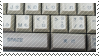 a stamp with a closeup of keyboard keys